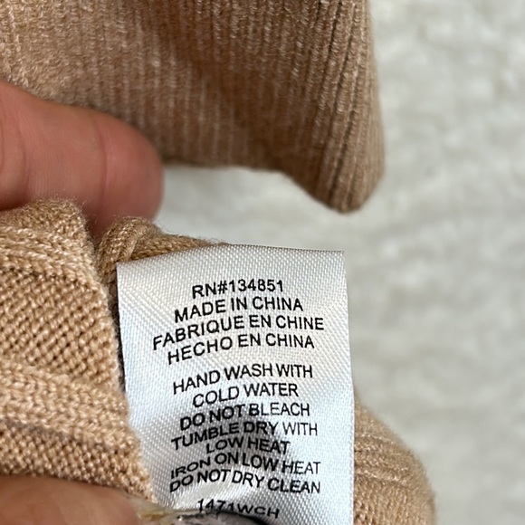 NWT WAYF x Dede & Emily Womens Tan Ribbed Knit Hollie Sweater Dress L LARGE - Picture 8 of 10